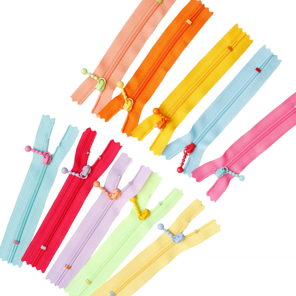 Y.K.K 3CF10-COMIX Colorful Zipper for Pouch, Set of 10 Colors, 3.9 inches (10 cm), Colorful