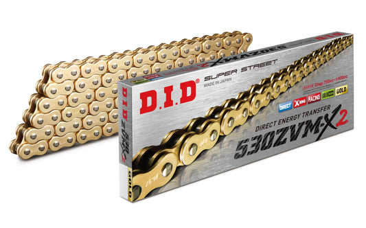DID 530ZVMX2G150 (530 Series) ZVM-X2 Gold/Gold 150 Link High Performance X-Ring Chain with Connecting Link