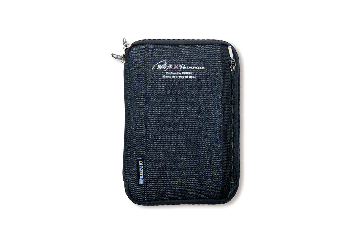SUZUKI HSC-T4B Case of 4 Duplicate Harmonica Lightweight and Compact Denim Fabric