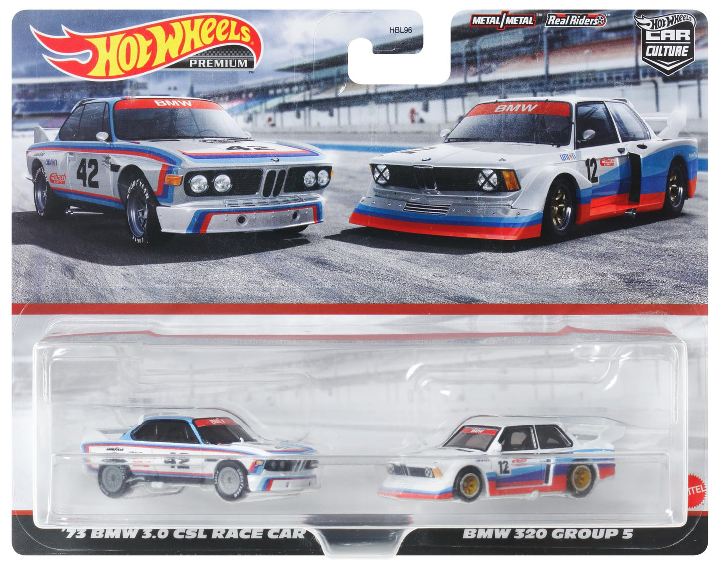 Hot Wheels Premium Car Culture Set of 2 Collectible Vehicles in 1:64 Scale with Real Riders Tyres and Metal Frame, Authentic Decoration, Toy for Children, 3+ Years, HKF55