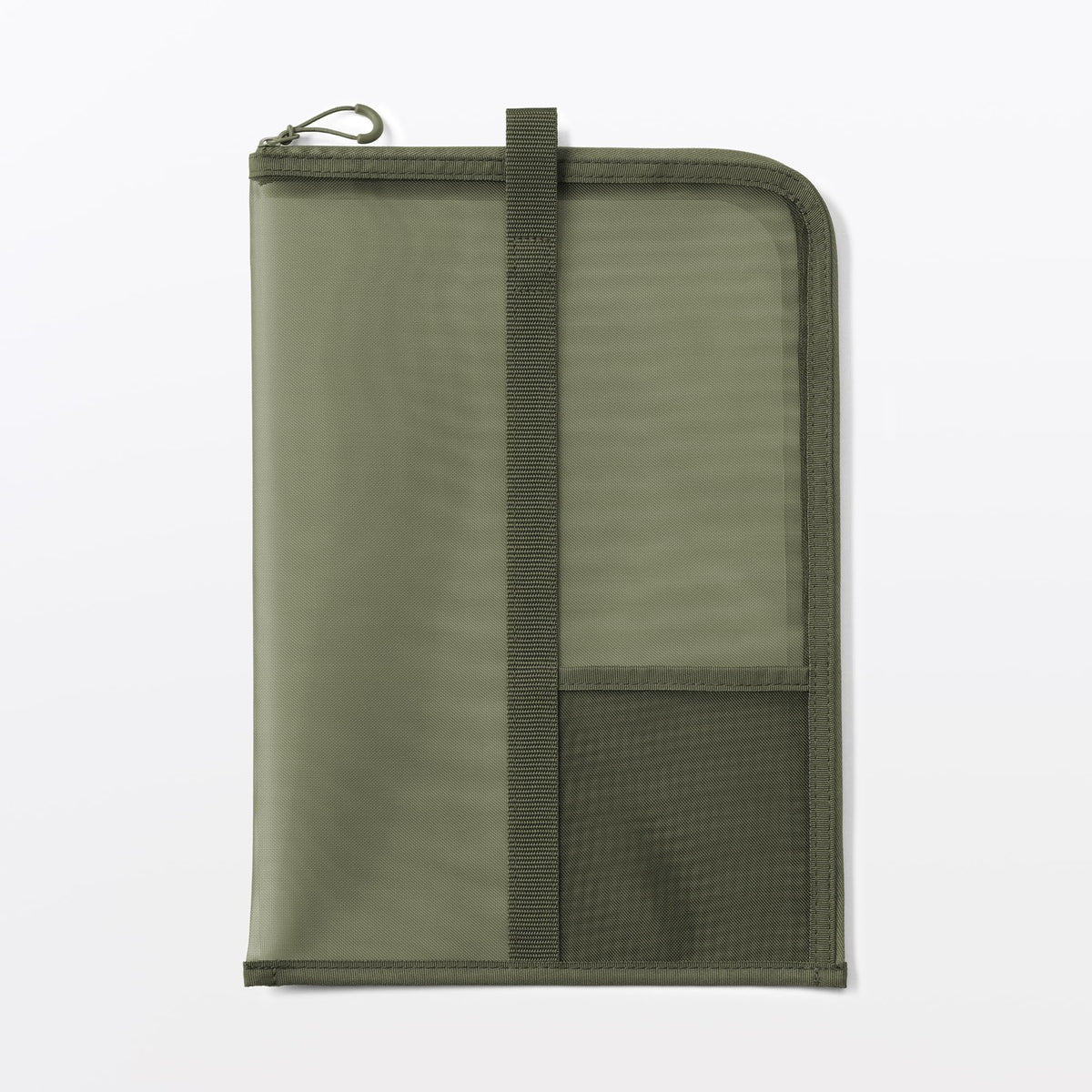 MUJI 23044738 Nylon Mesh Vertical Document Case with Dividers for A4 Size, Khaki