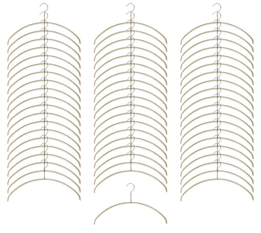 MAWA 119610 Non-Slip Hangers, Human Body Hangers, Set of 60, Gold, 15.7 x 8.7 x 0.4 inches (40 x 22 x 1 cm)