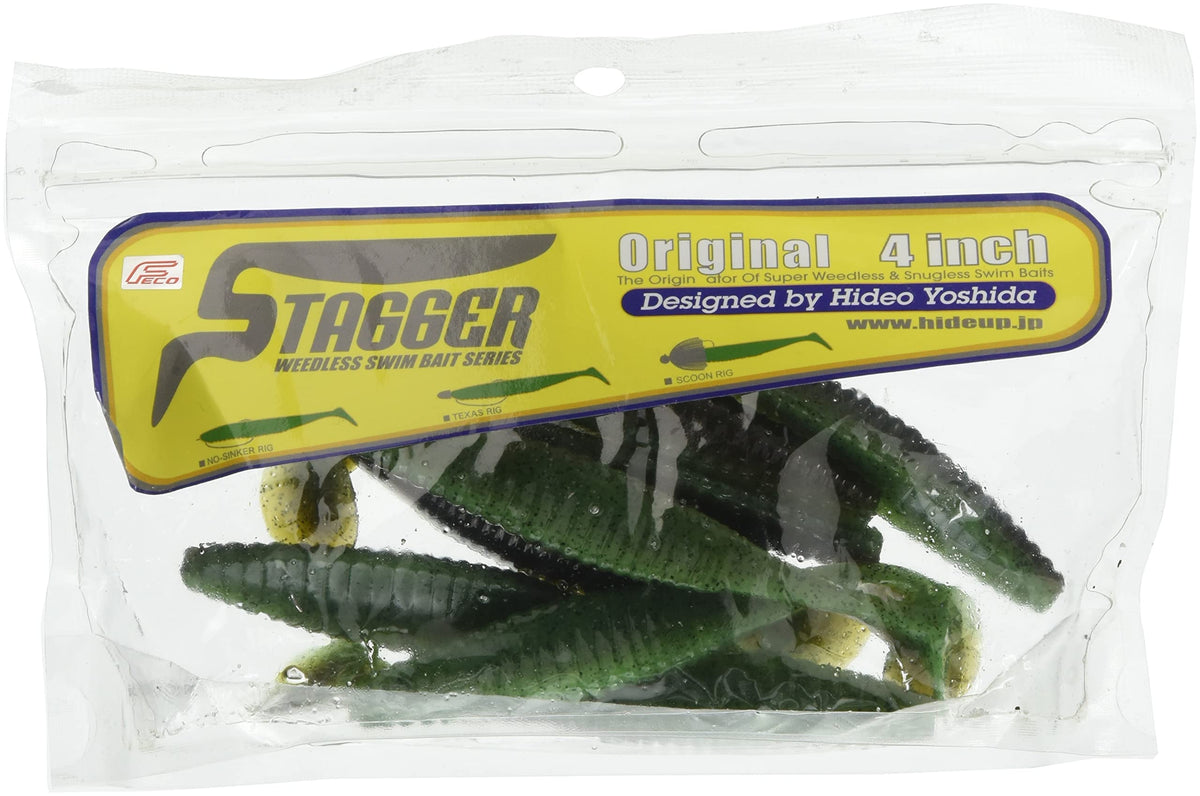 HIDEUP Worm Stagger Original 6" Grippan/Dark Chart #140 Lure