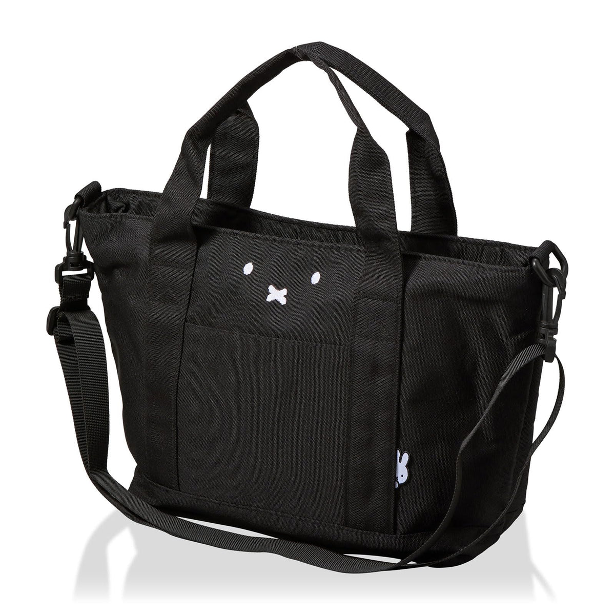 Hapitas Miffy 6061 2-Way Tote Bag, Horizontal B98 Face Black, One Size