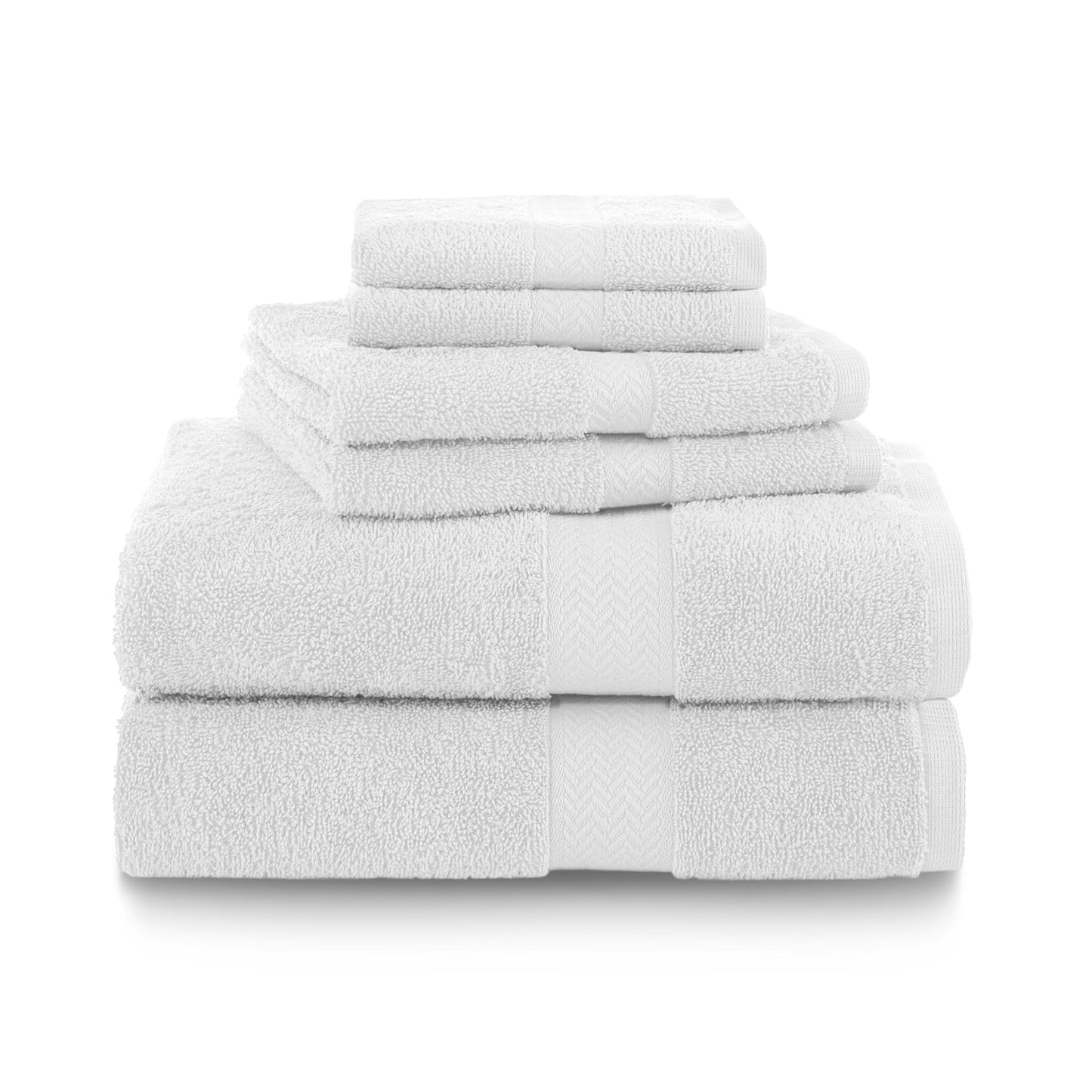 Martex 6-Piece 100% Ringspun Cotton Towel Set, White