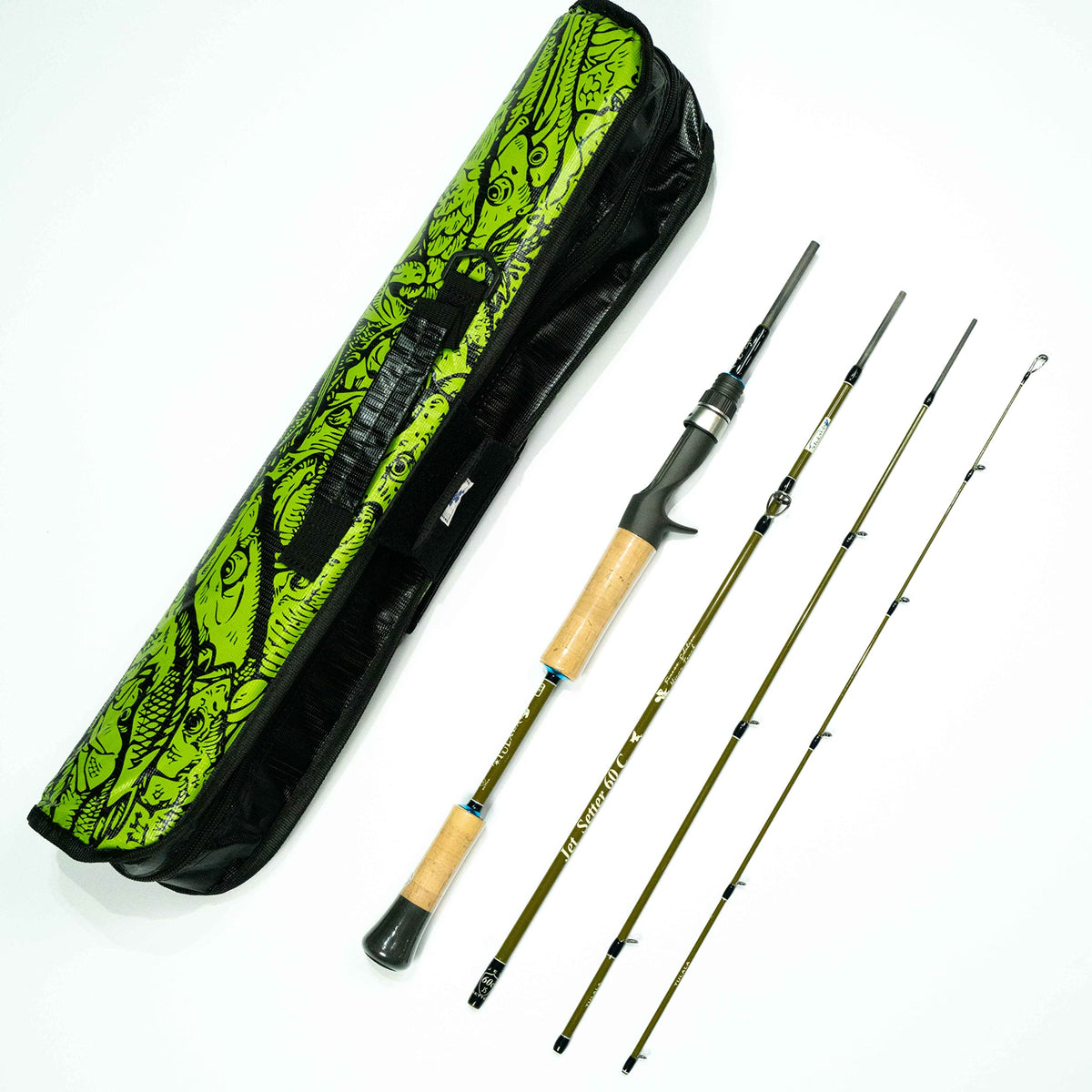 [Japanese Bland] [JetSlow×TULALA Jetsetter 60C Micro Touch] Baitcasting 4pcs Rod with plotective case