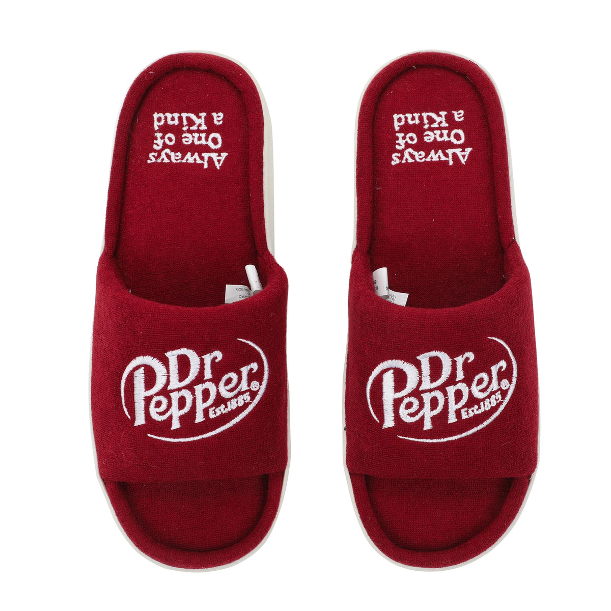 Bioworld Dr Pepper Always One Of A Kind Men's Red Slide Slippers -Large