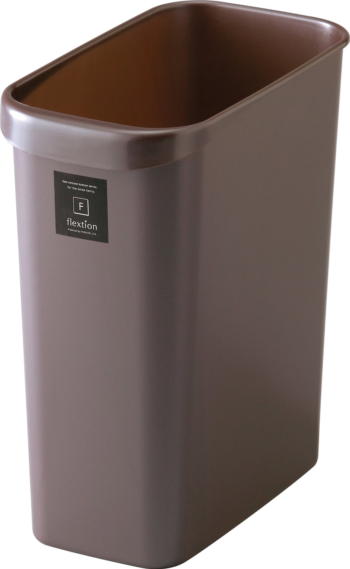 Risu Trash Can, Waste Holder, Flexion, Square, Pearl Chocolat, 4.8 gal (18 L), Made in Japan