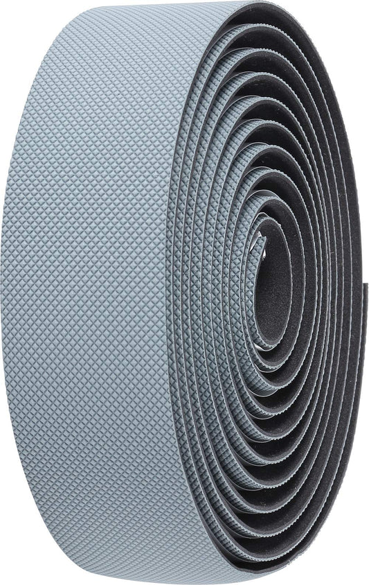 BBB Cycling Bike Handlebar Tape Gravel and Road Bike Diamond Pattern for Strong Grip Includes Handlebar Plugs GravelRibbon BHT-16,Grey