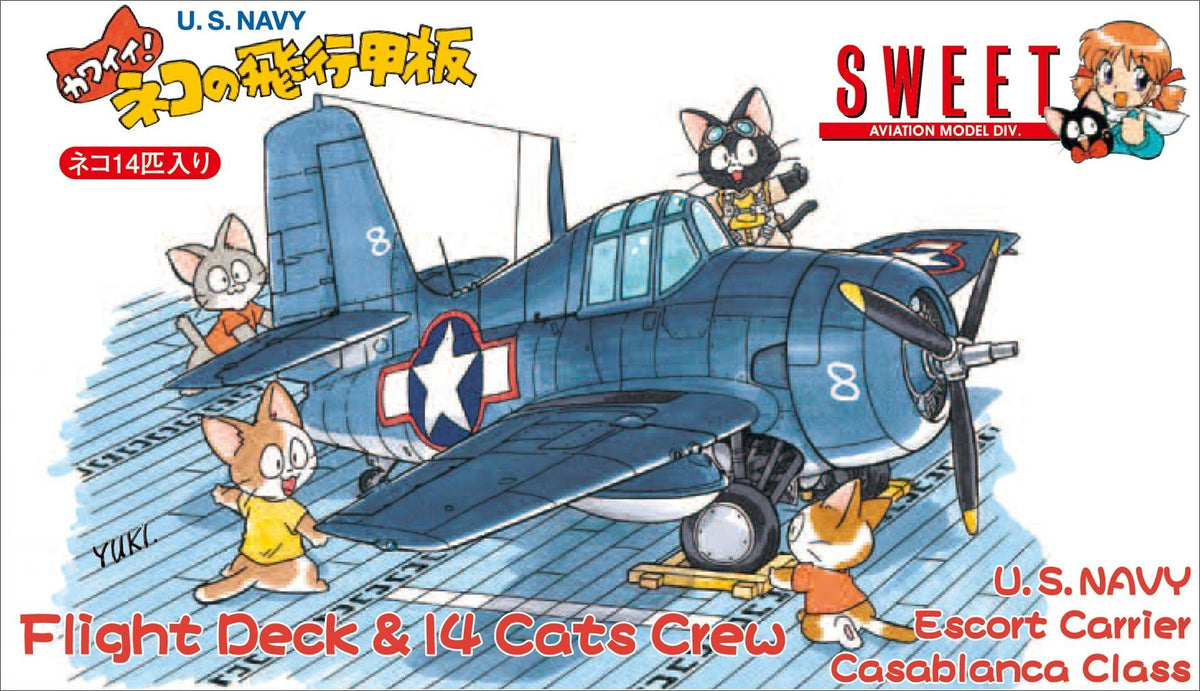 Suite 1/144 U.S.NAVY Kawaii! Cat Flight Deck 14 Cats Plastic Model 14138