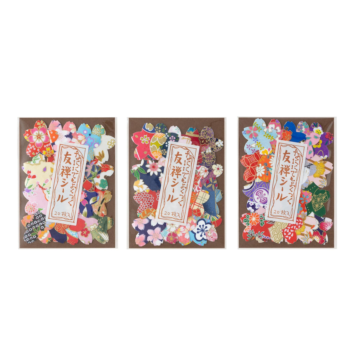 [Amazon.co.jp Exclusive] Washi Kawasumi Special Selection Hand Dyed Kyo Yuzen Chiyogami Sticker (Cherry Blossom 60 Sheets)