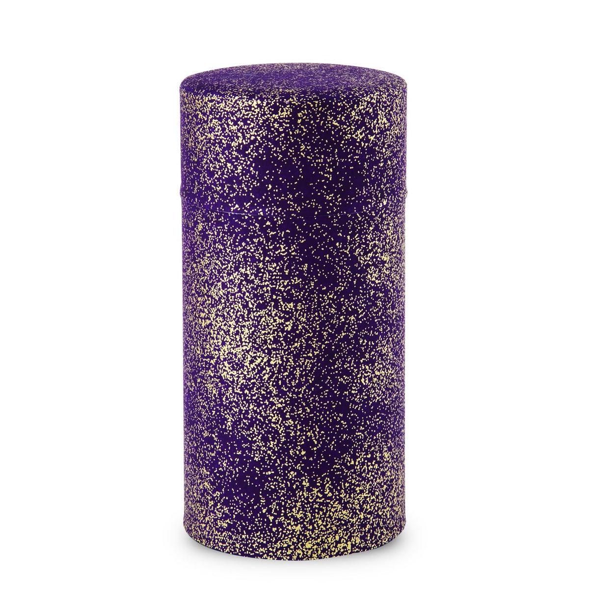 NOREN Japanese Tea Canister Tin (Yuzen Washi Paper - Gold and Purple), 7.06oz Size/Made in JAPAN with Includes Inner Lid of Airtight Damp-Proof/Kitchen Jar for Loose Leaf Coffee Tea Spice and More
