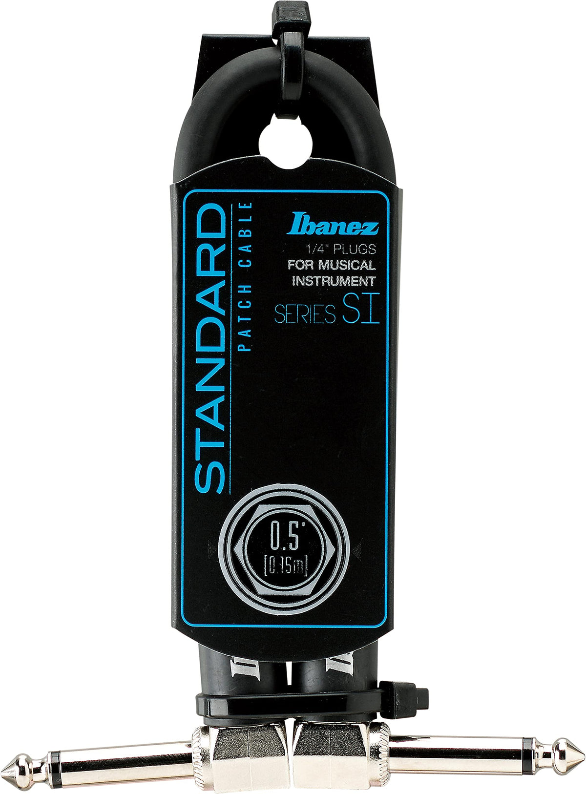 Ibanez SI05P Standard Guitar Bass Patch Cable 0.5ft (0.15m) L-Shaped Plug