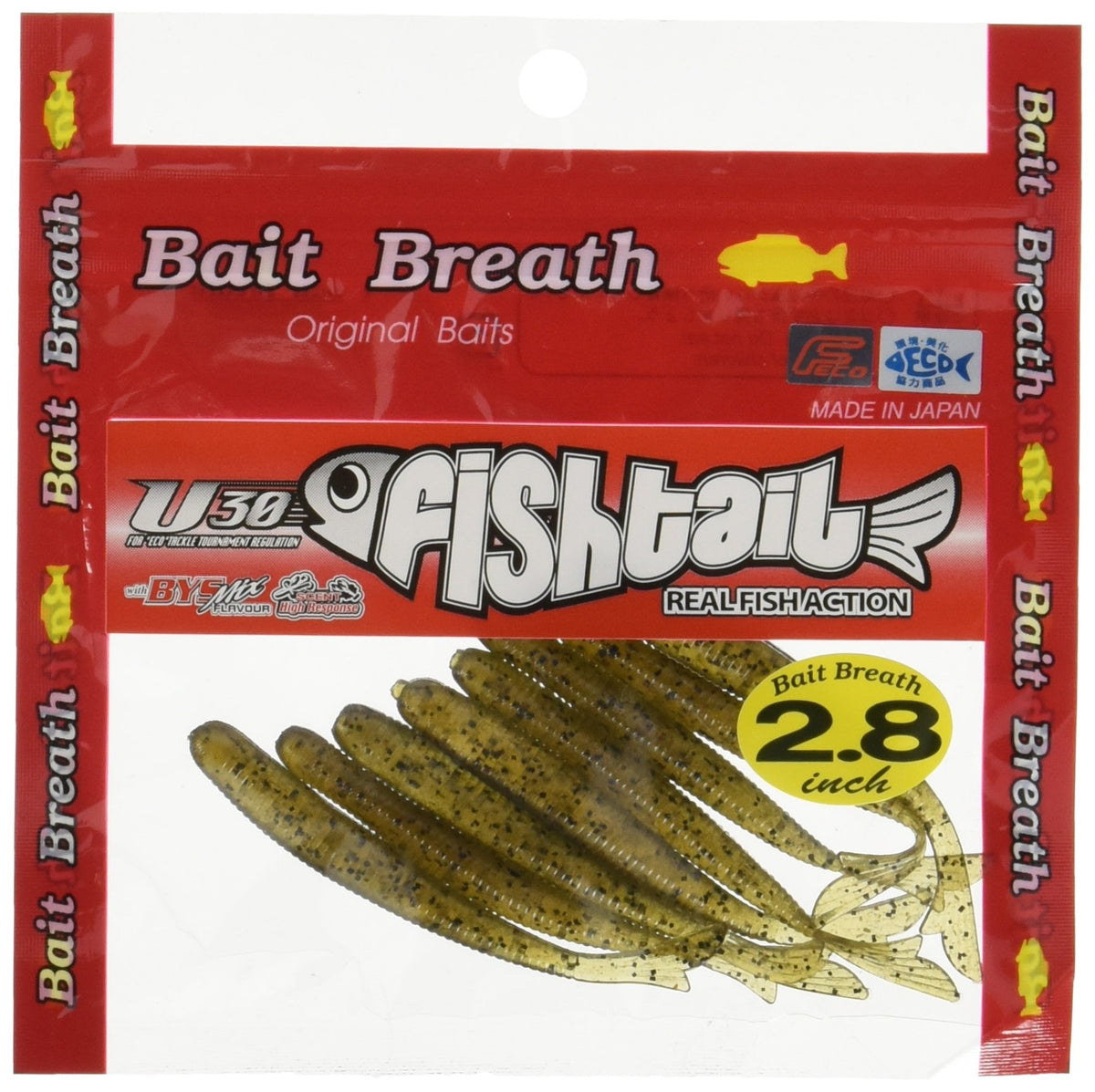 Bait Breath Worm Lure U30 Fishtail 2.8#720 Gripper Blue Pearl