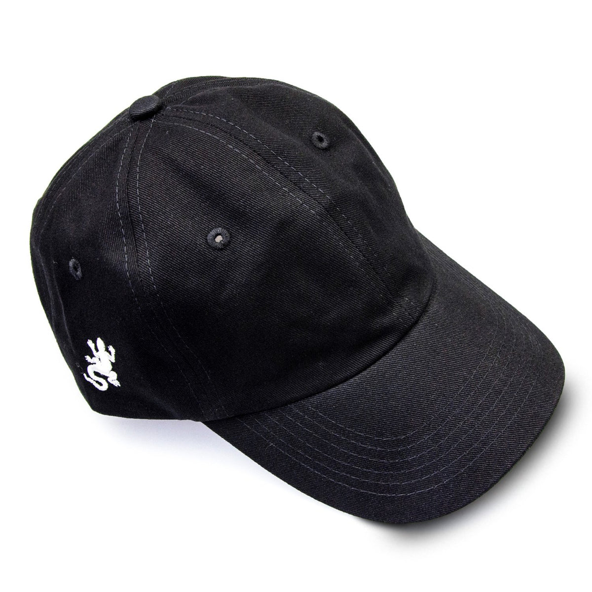 agnes b. genuine hat embroidery logo one point cap with shop bag, Black