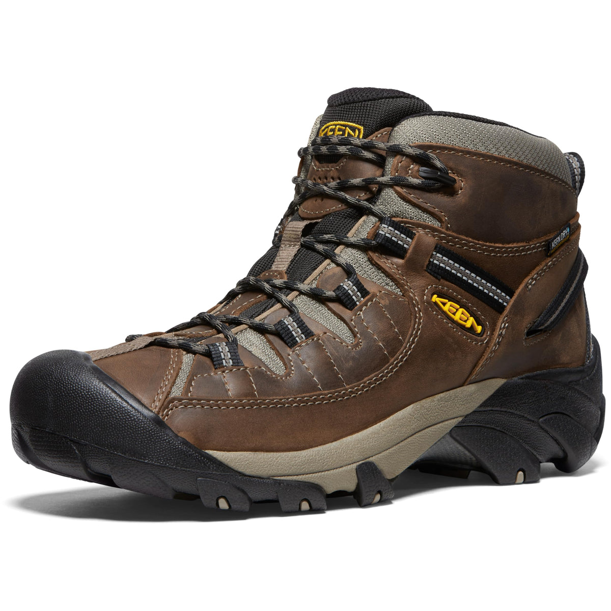 KEEN Men's Targhee 2 Mid Height Waterproof Hiking Boot, Shiitake/Brindle, 7 D (Medium) US
