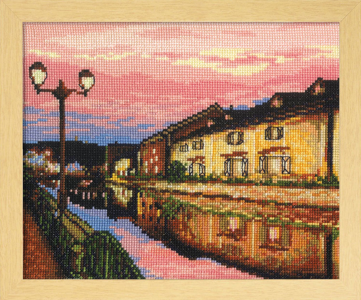 Orimupasu made embroidery kit "Otaru canal at dusk" No.7387 (japan import) by Orimupasu made