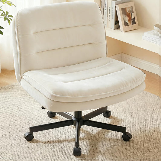 COMHOMA Desk Chair, Large Sofa Chair, Office Chair, No Fatigue, 90° - 130° Locking Angle, No Armrests, Wide Seat, Swivel with Wheels, 3.9 inches (10 cm) Adjustable Height, Nimble Small Sofa, Single
