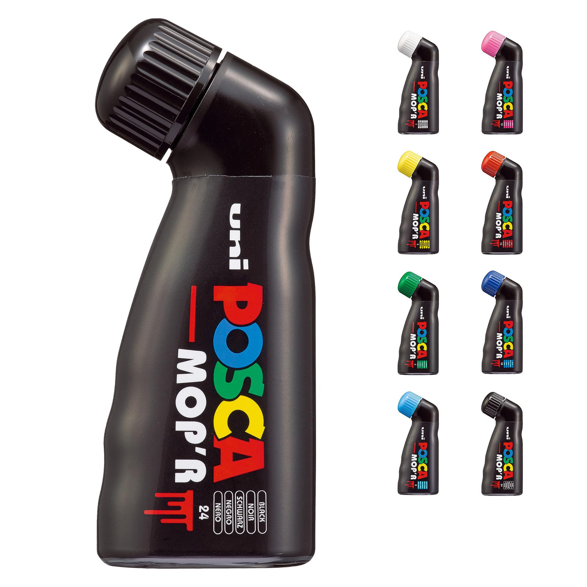 Uni POSCA Paint PCM-22 MOP'R Marker Black with XXL (3-19mm) Round Tip, Versatile for Multiple Surfaces, ACMI-Certified Non-Toxic Formula Ensuring Safety and Quality