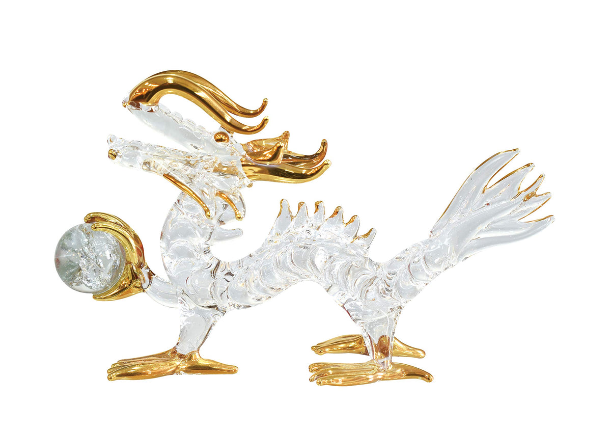 フォーカート Forkart Hand Made Glasswork Feng Shui Purifying Ball Dragon 4"