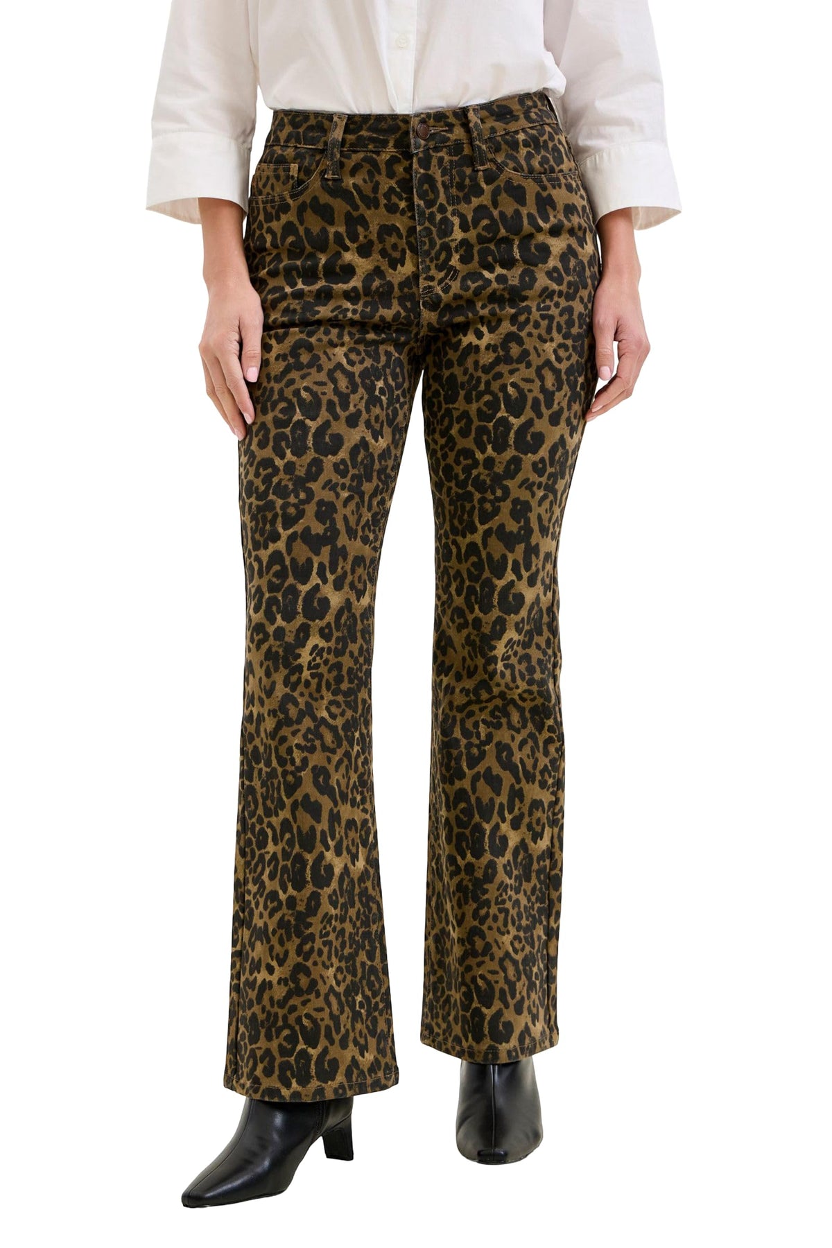 Judy Blue Women's High Rise Leopard Print Bootcut Jeans (Leopard, 13)