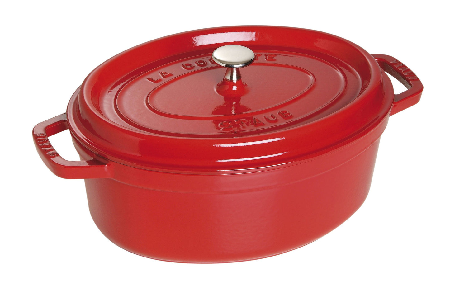 staub La Cocotte Oval 40509-807 Mini Pico Cocotte Oval Cherry 40509-807 Small Two-Handed Enameled Pot
