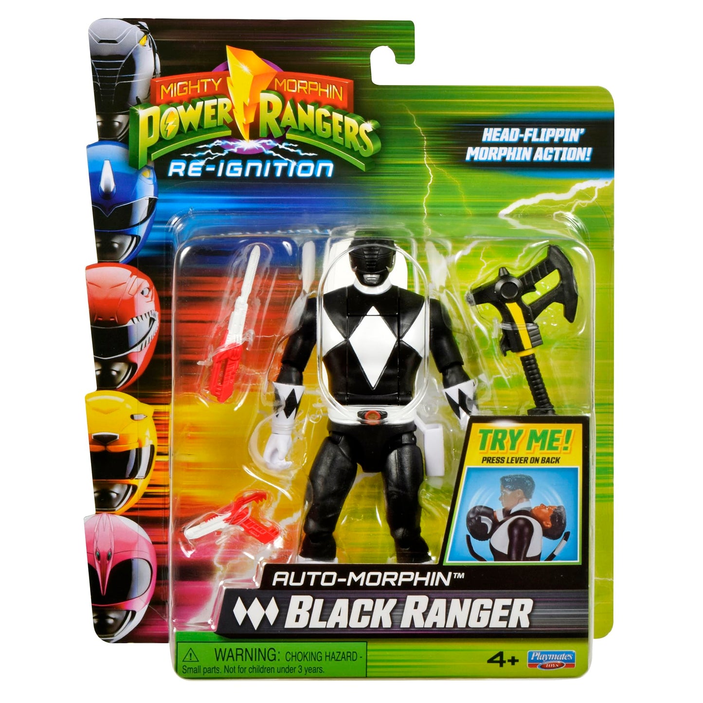 Power Rangers Mighty Morphin Auto-Morphin Black Ranger Action Figure