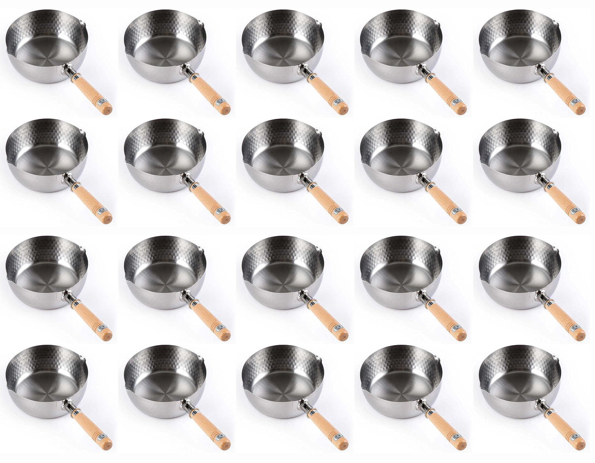 Japanese Stainless Steel Yukihira Saucepans 16cm Cooking Pot, 1.2 Quart, Made in Japan, 20-Pack