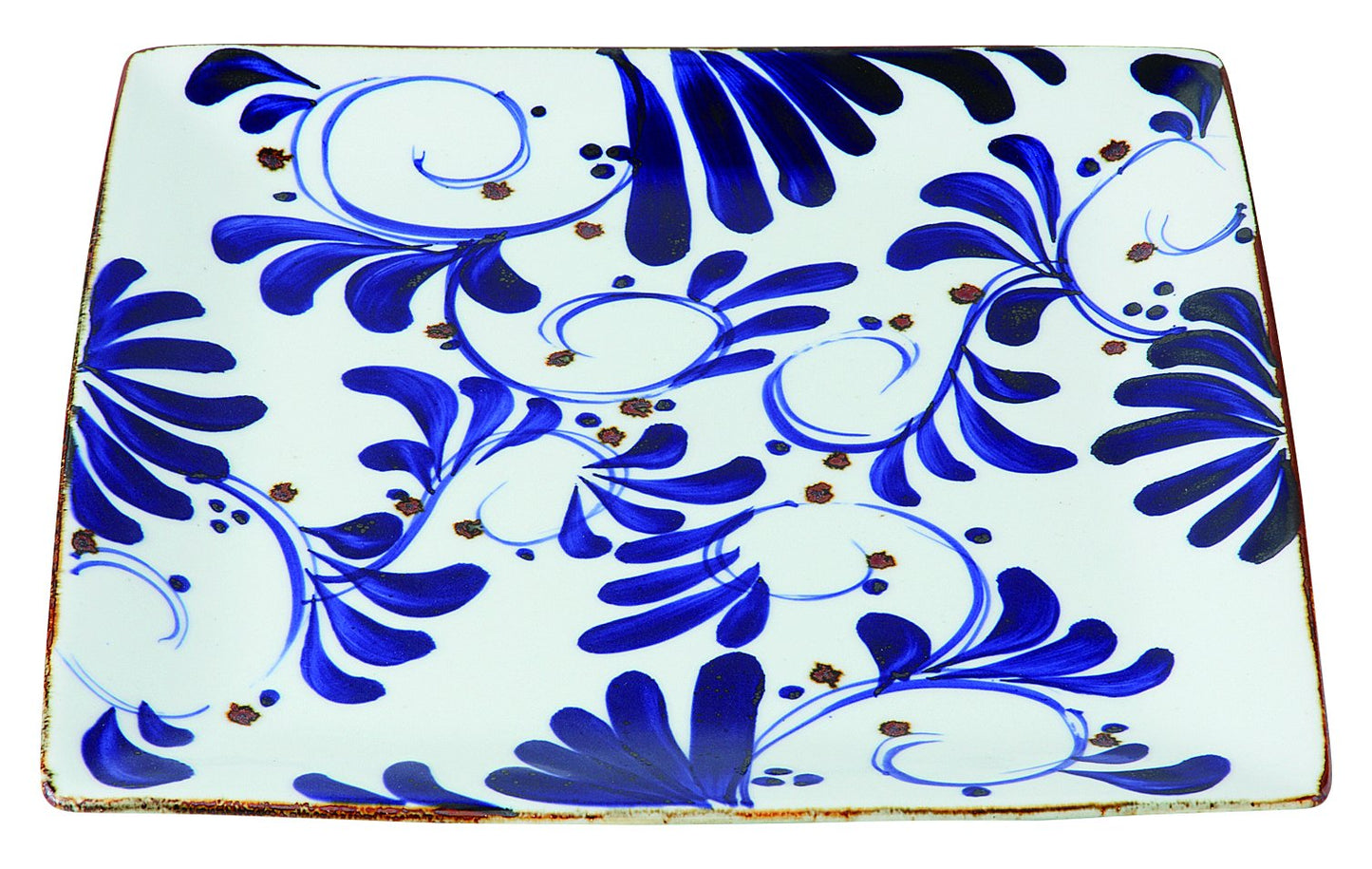 Saikai Pottery 14501 Hasami Ware ' Karakusa ' Square Plate (Large) Diameter 10.6 inches (27 cm) (Comes in a Gift Box)
