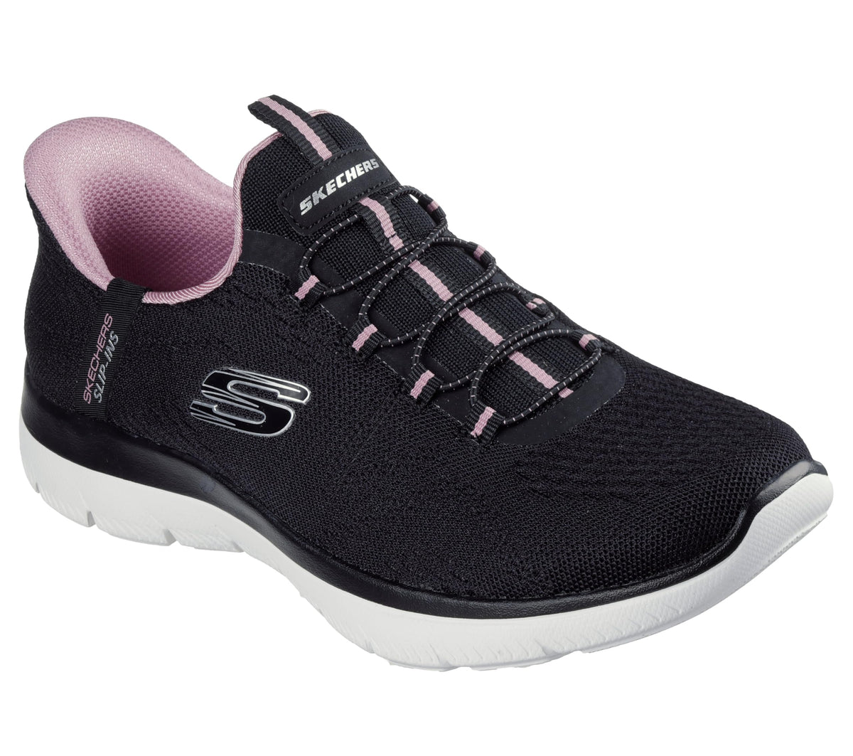 Skechers Women's Summits-Dream Chaser Hands Free Slip-Ins Sneaker, Black/Mauve, 7.5