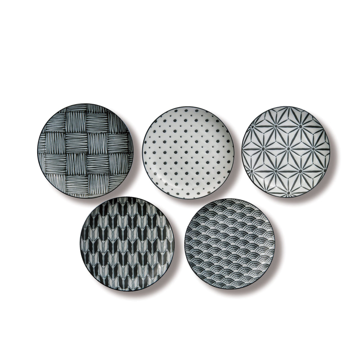アワサカ Awasaka Komon 7-1960 Bread Plate Set, White, 2.8 x 7.5 x 7.3 inches (7 x 19 x 18.5 cm)