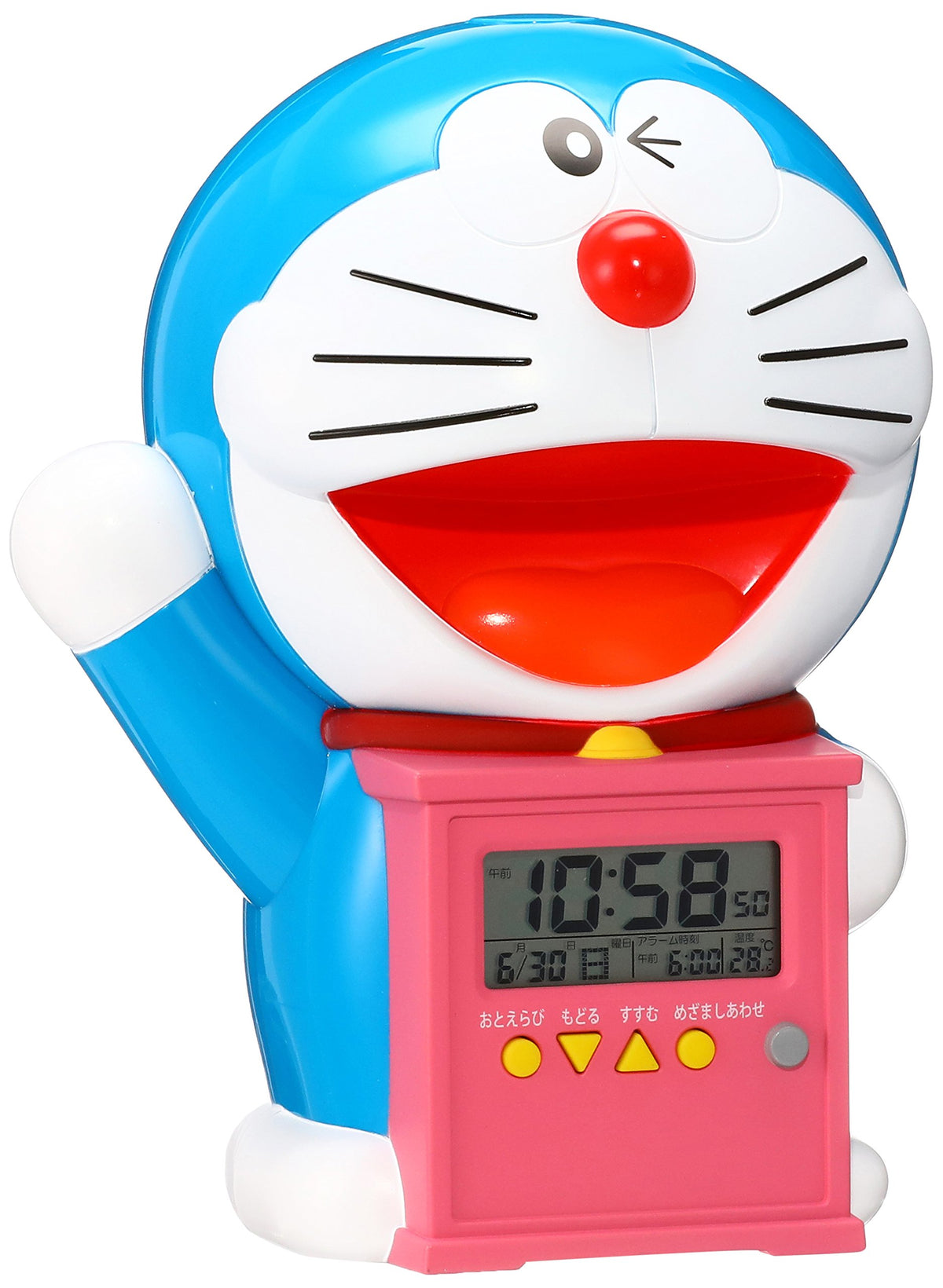 Seiko Clock Character Alarm Clock Doraemon Chattering Alarm Plastic Frame Jf374a