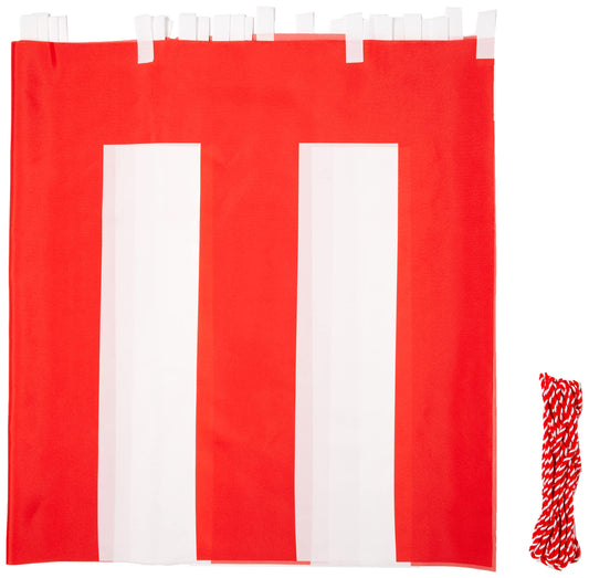 KH008-05IN Red and White Curtain Height 35.4 inches (90 cm) x Length 35.4 inches (90 cm) (5 Rooms), Tropical with Red and White Cord
