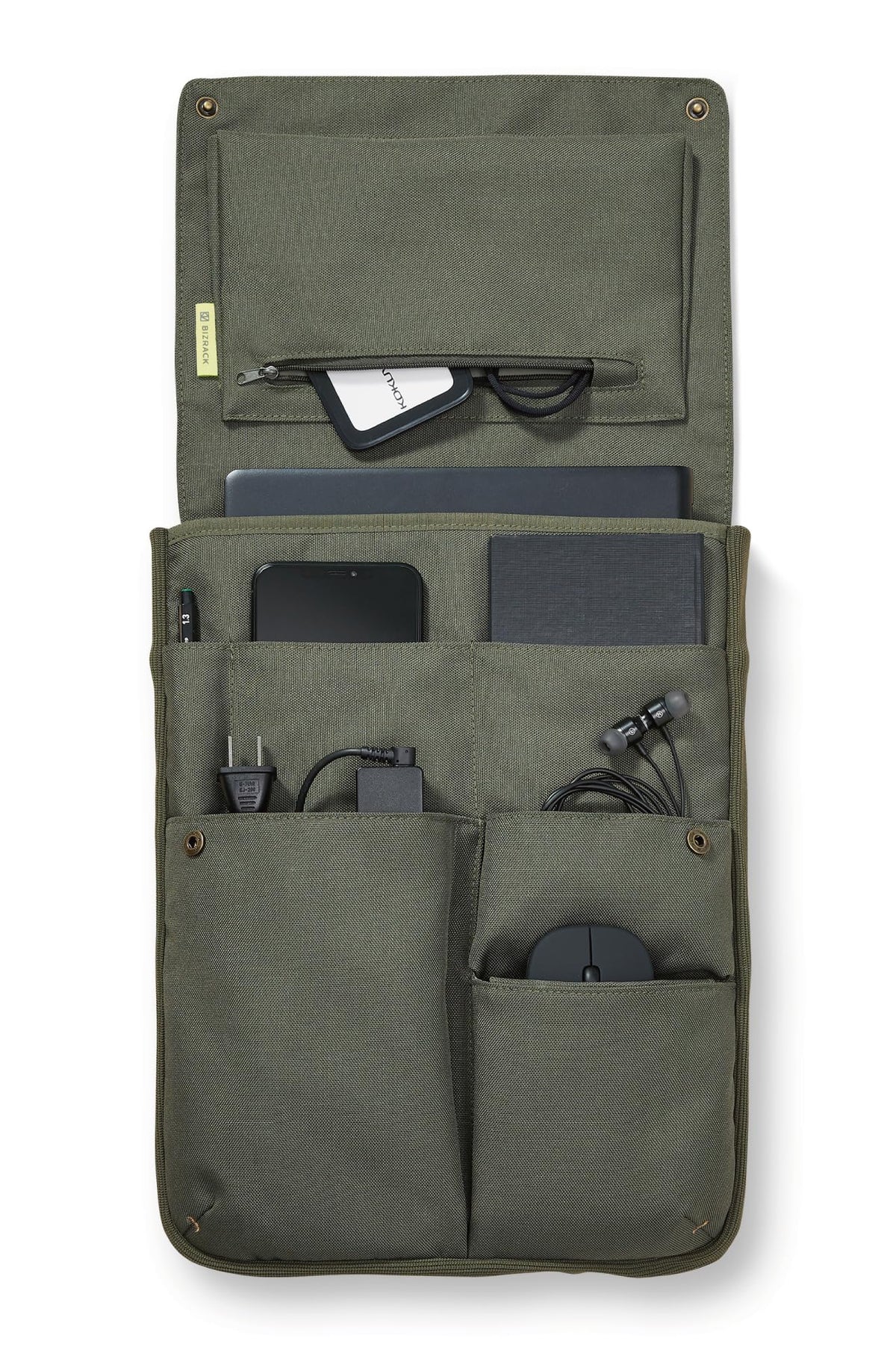 Kokuyo Kaha-BRB135DG BIZRACK Bag-in-Bag, Inner Bag, 13.3 Inches, Vertical, Olive Green
