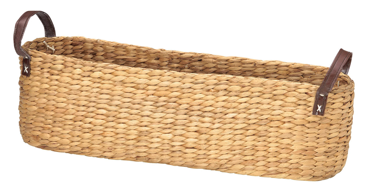 Water Hyacinth HC-026NA Handle Basket, 17.7 inches (45 cm)
