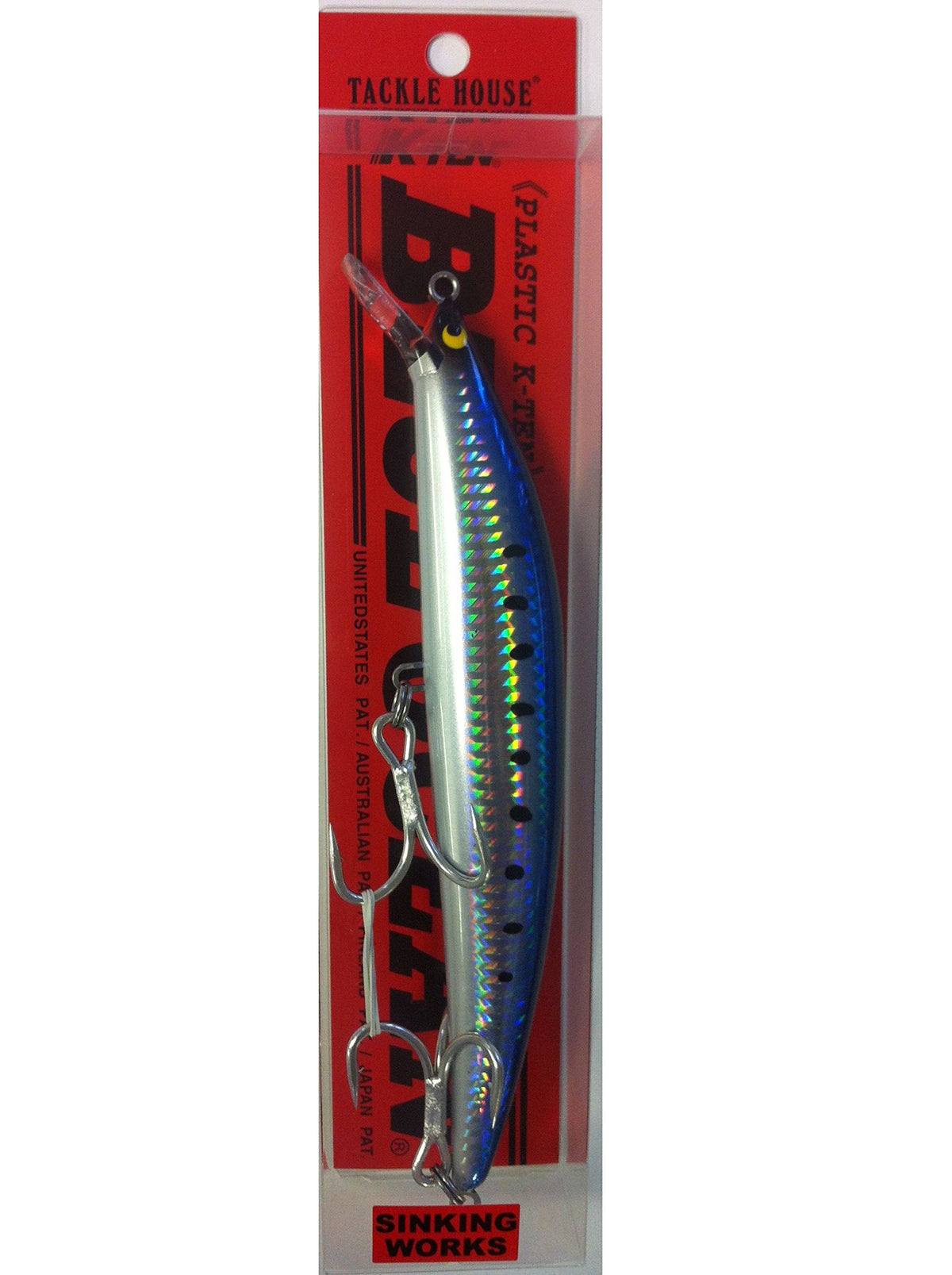 Tacklehouse Minnow K-Ten Blue Ocean Sinking Works #RS14 BK175SW Lure 6.9 inches (175 mm), 2.0 oz (58 g), Sardine Silver Holo