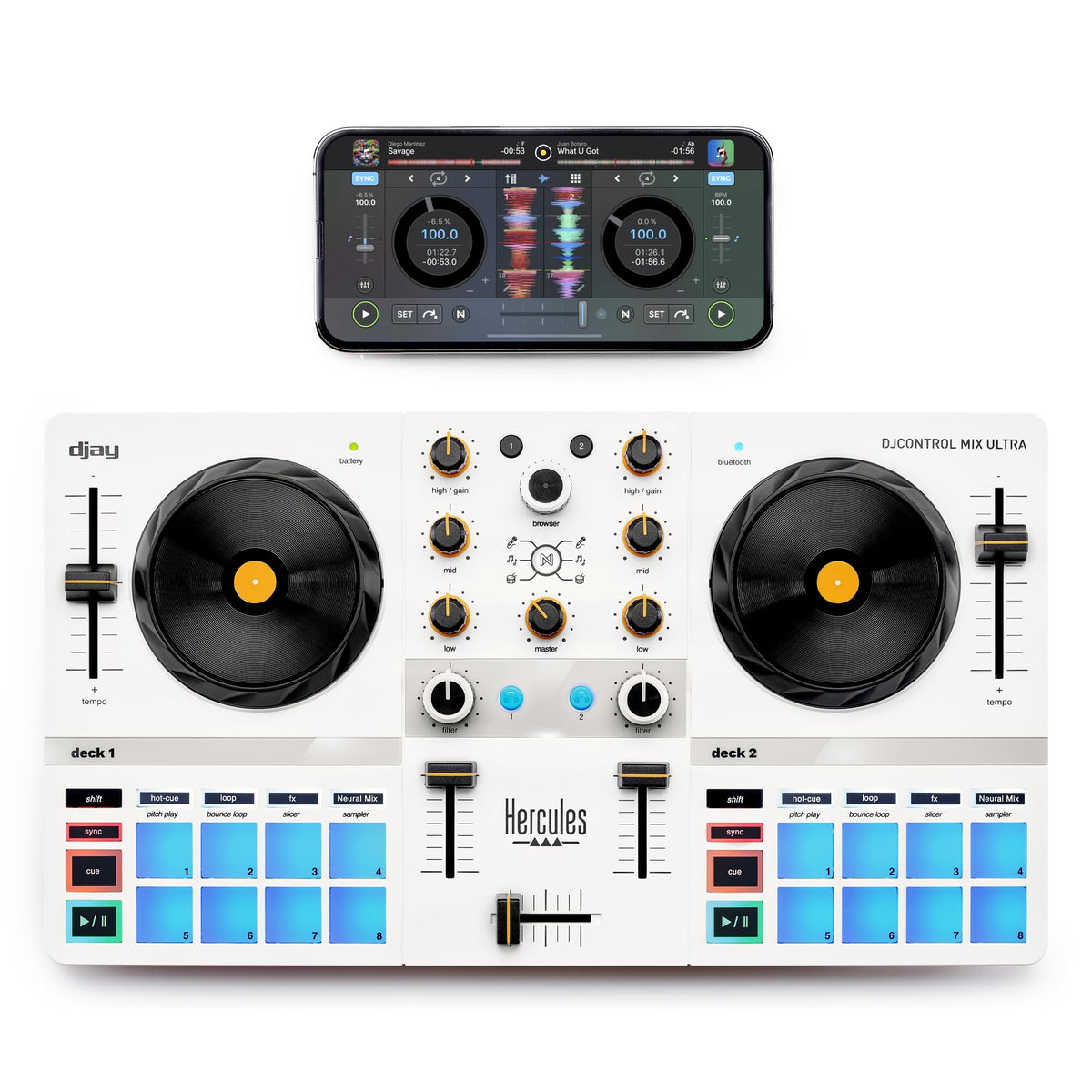 Hercules DJControl Mix Ultra – Mobile DJ Controller for Smartphones (iOS/Android)