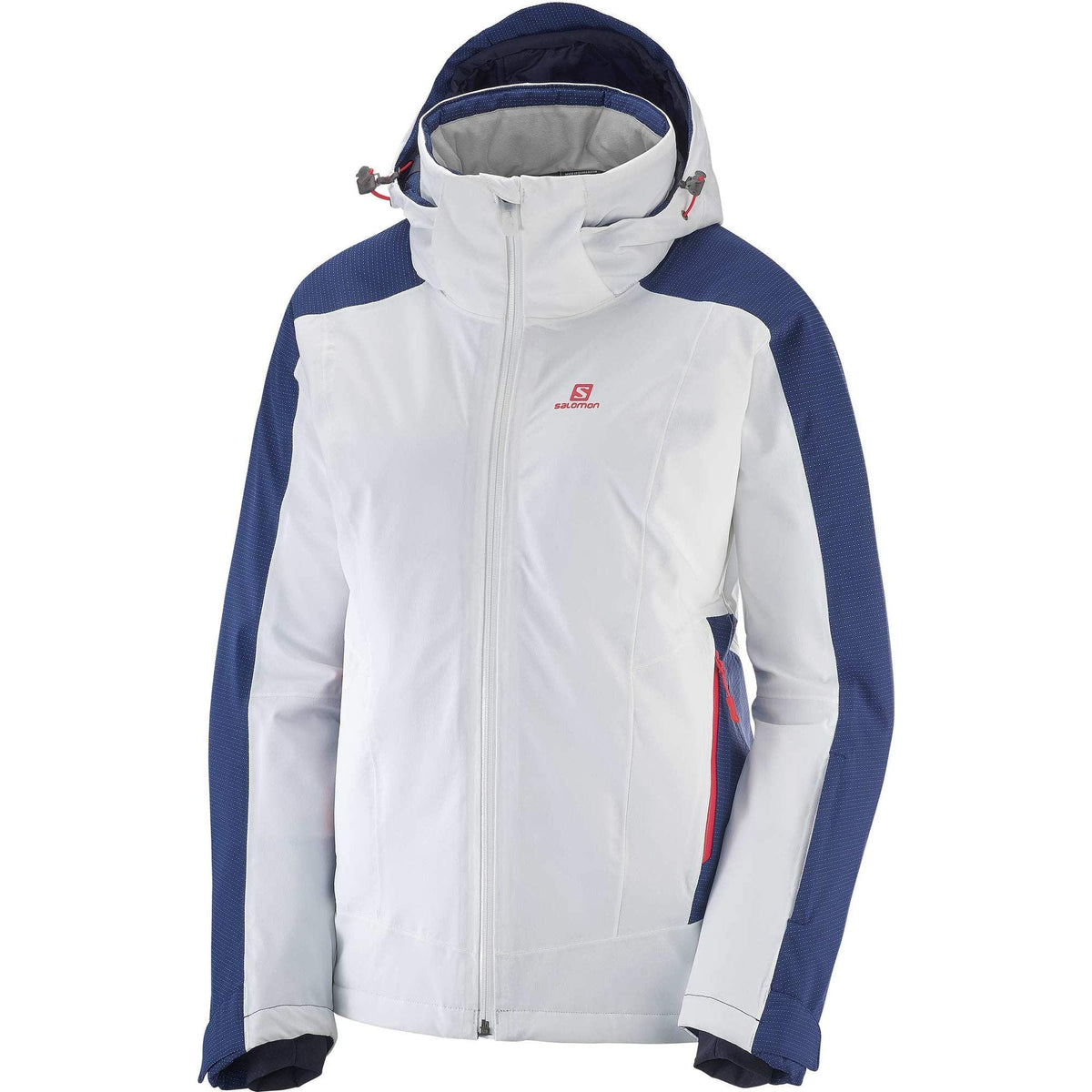 Salomon Women's Brilliant JACKET, White/Medieval Blue, Small
