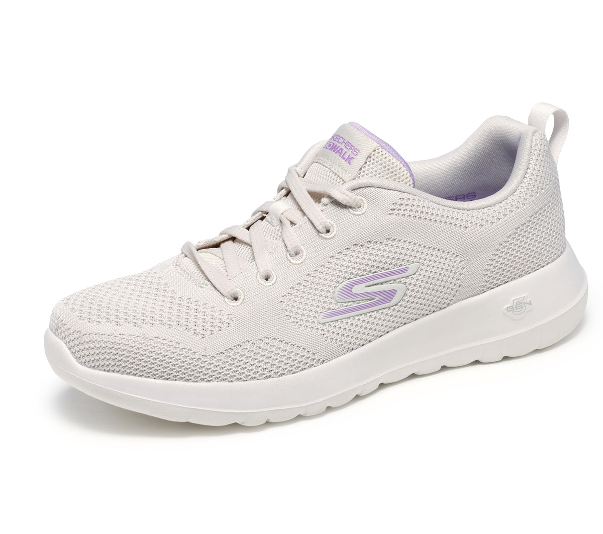 Skechers Women's Go Walk Joy Violet Sneaker, Natural/Purple, 11