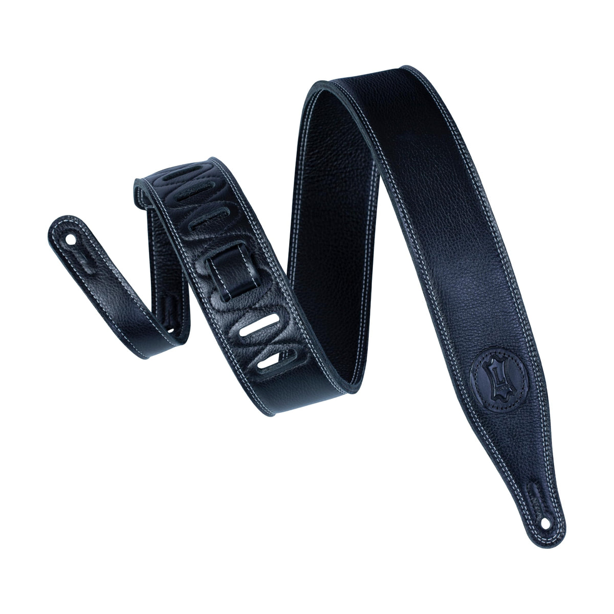 Levy's Leathers 2.5" Wide Super-Soft Genuine Garment Leather Guitar Strap, Black (M17SS-BLK)