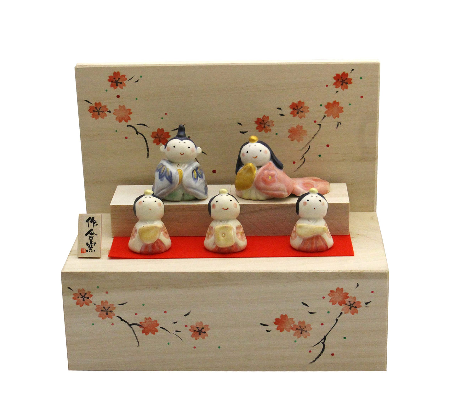 Craftsman House Hina Dolls, Five Hinama, Wooden Box Decoration