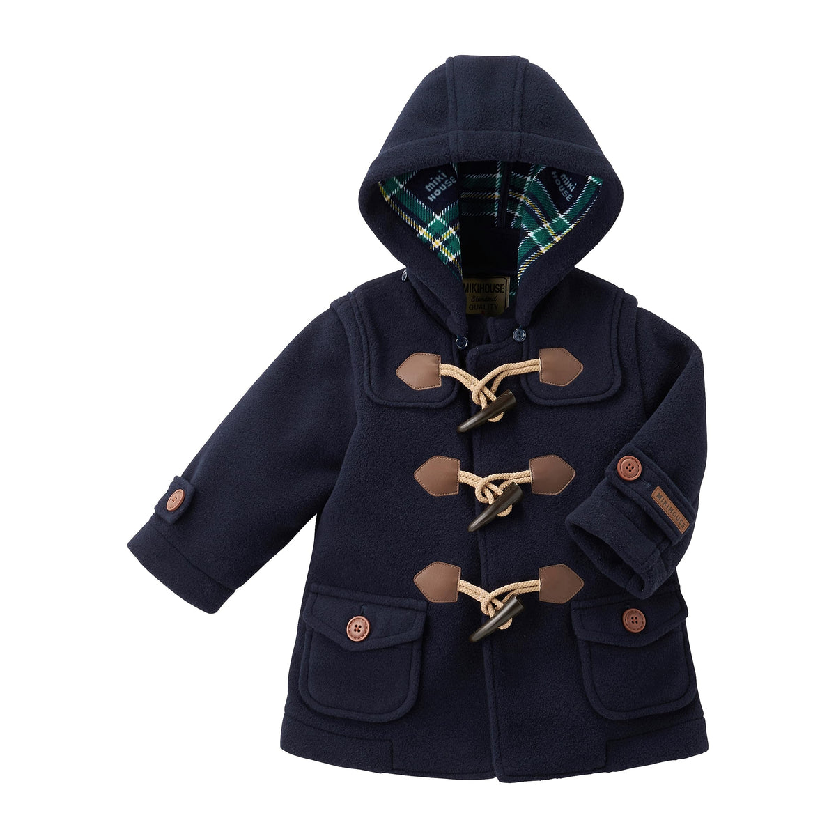 Miki House 10-3862-497 Duffle Coat, Outerwear, Fleece Thermal Jacket, For Boys, Girls, Babies, Kids, Children's Clothing, Navy, 100 cm