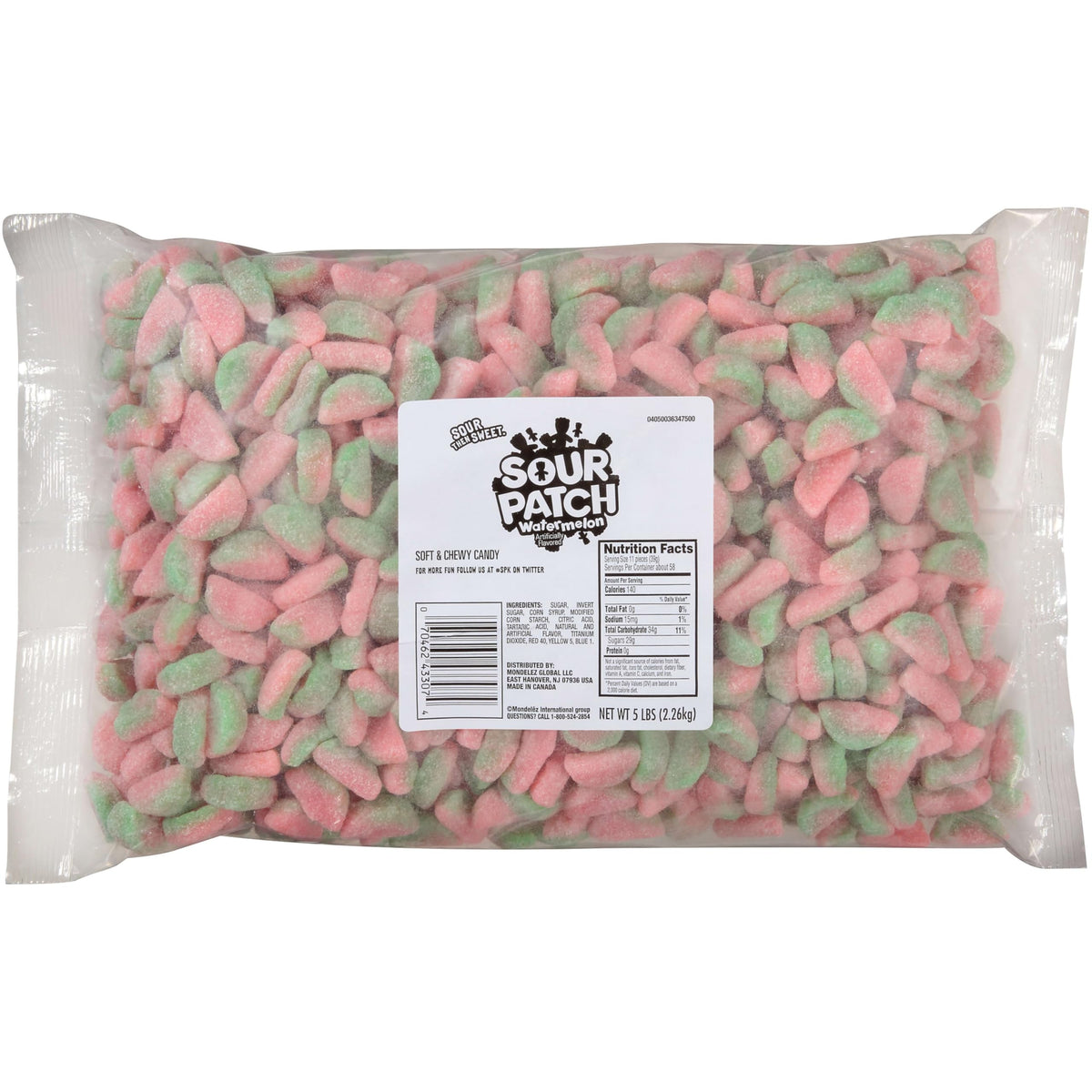 SOUR PATCH KIDS Watermelon Soft & Chewy Gummy Candy, Bulk Candy, 5 lb