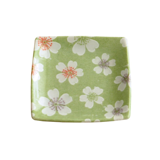 Chotto Hashiyasume Square Small Plate - Sakura (Approx. 5.5×5.5×H1cm)