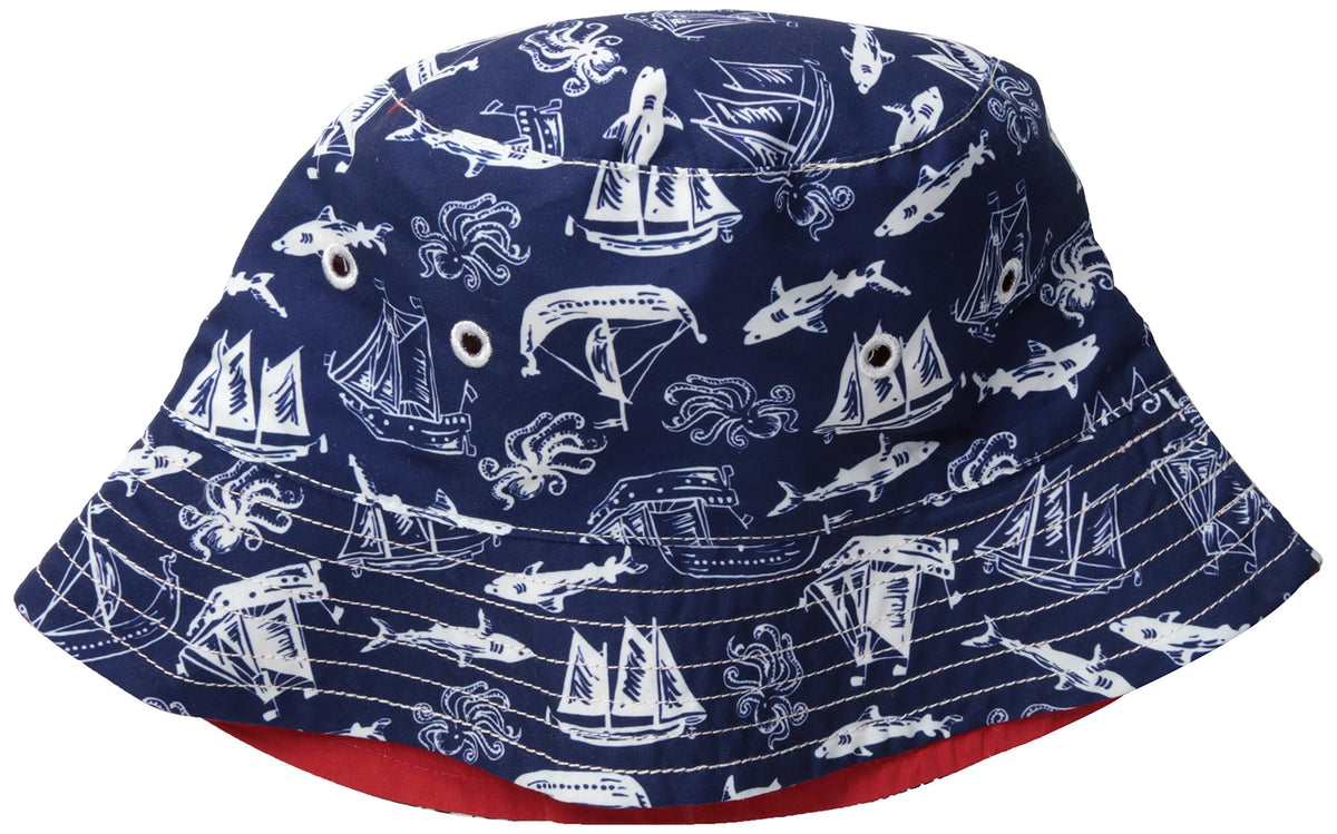 Mud Pie Baby Boy's Shark Sun Hat (Infant/Toddler) Blue Hat