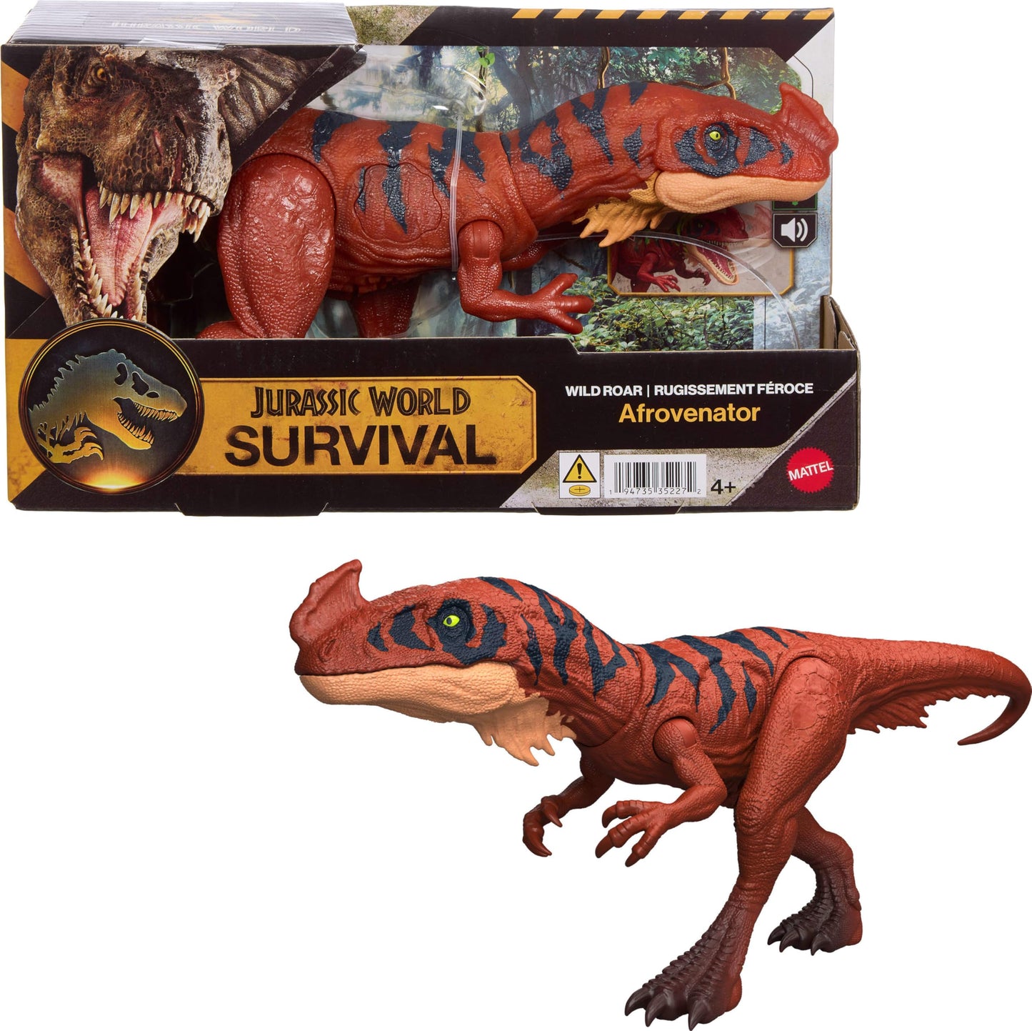 Mattel Jurassic World Wild Roar Afrovenator Dinosaur Figure