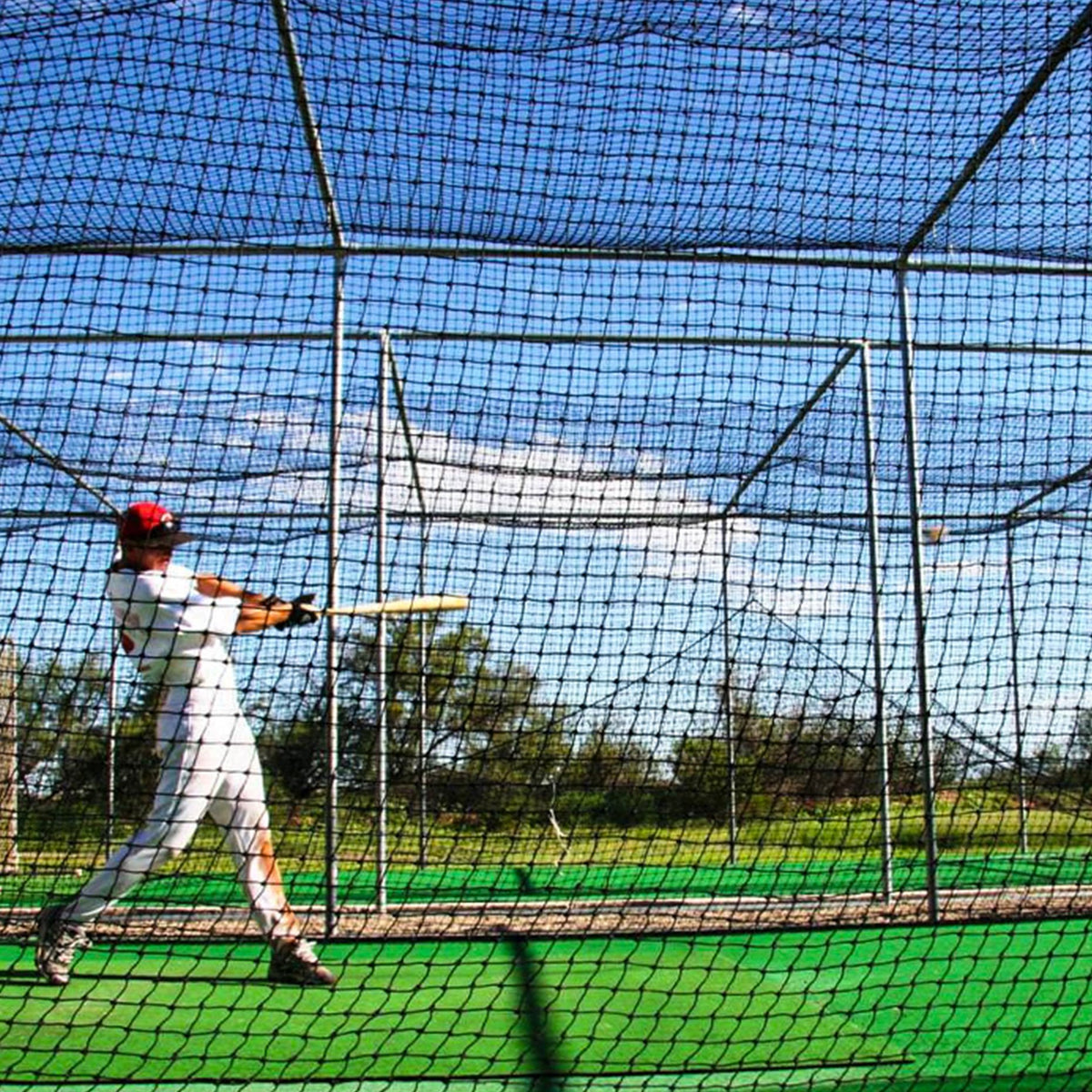 Fortress 10' x 10' x 35' Baseball Batting Cage Nets - #42 Heavy-Duty Net for Practice
