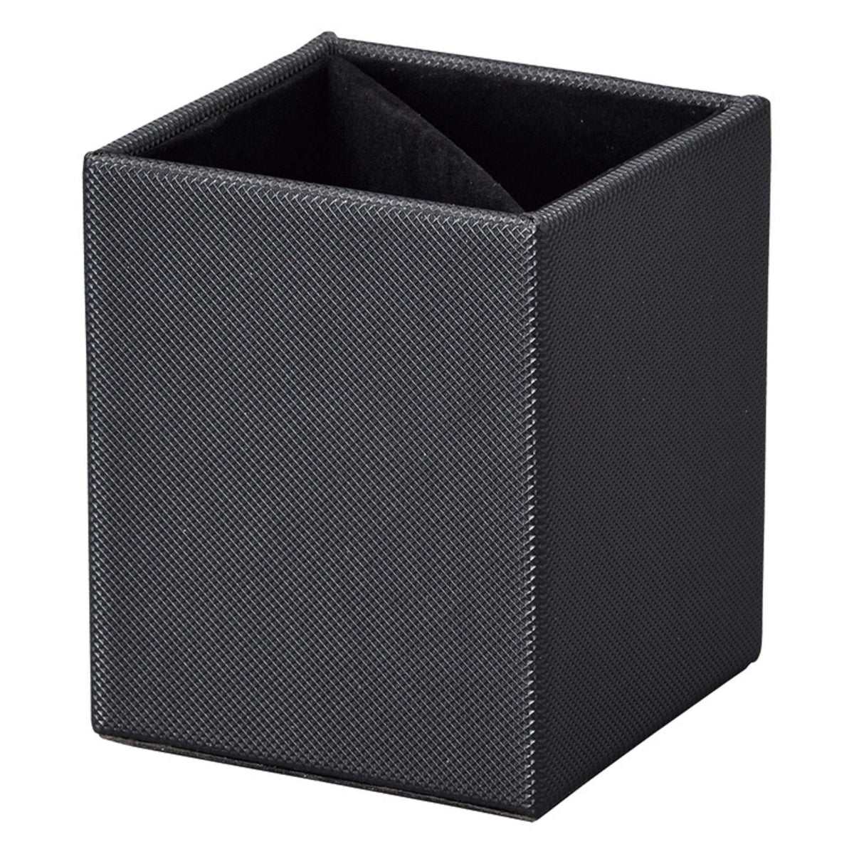 Meigan 5910-01 Eyeglass Stand, Stylish, Embossed Finish, For 2 Pieces, Removable Dividers (Also Can Be Used for Remote Control Stand, Pen Stand), Black, 3.1 x 3.5 inches (7.8 x 7.8 x 9.3 cm)