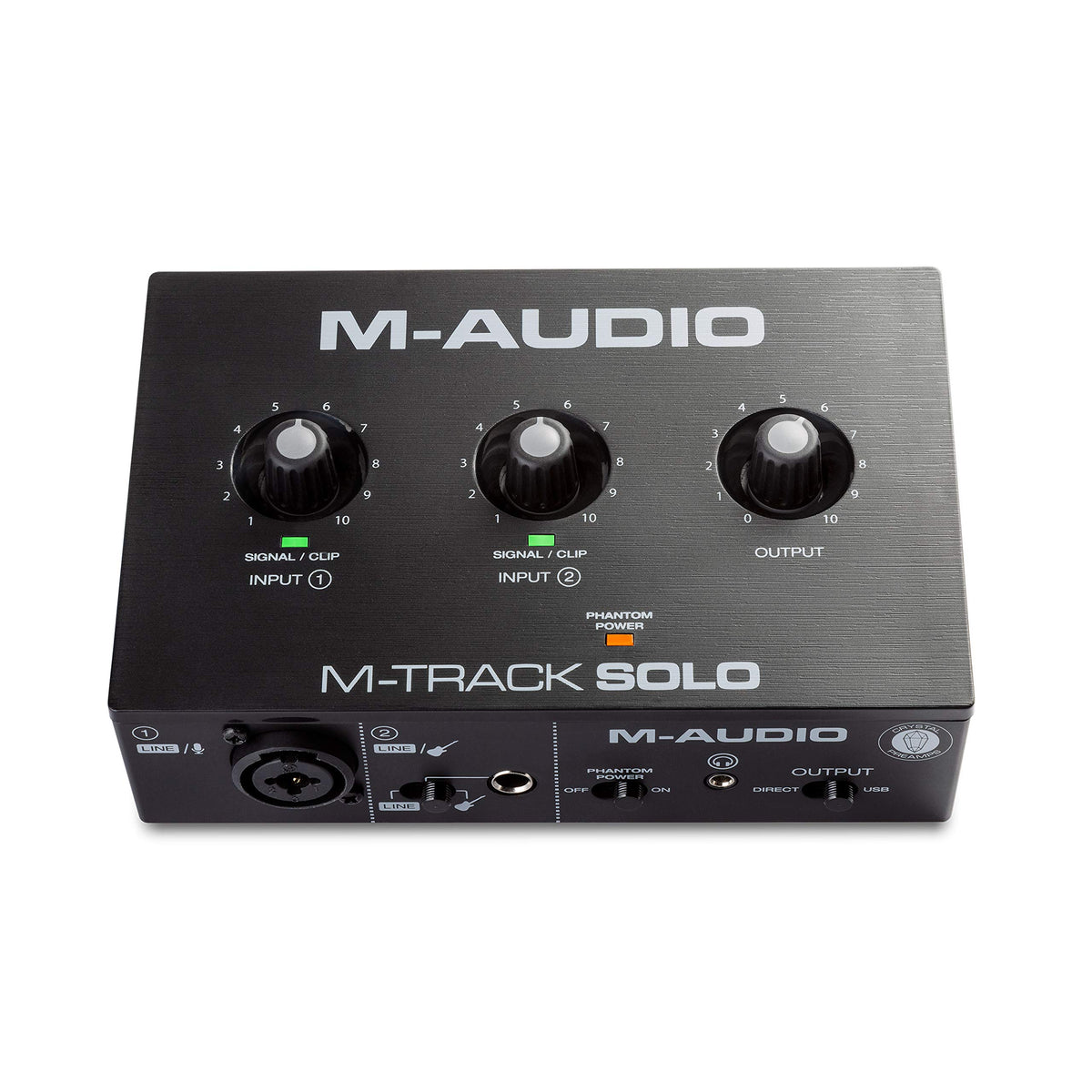 M-AUDIO M-Track Solo USB Audio Interface for Recording, Streaming and Podcasting with XLR, Line and DI Inputs, Plus a Software Suite Included