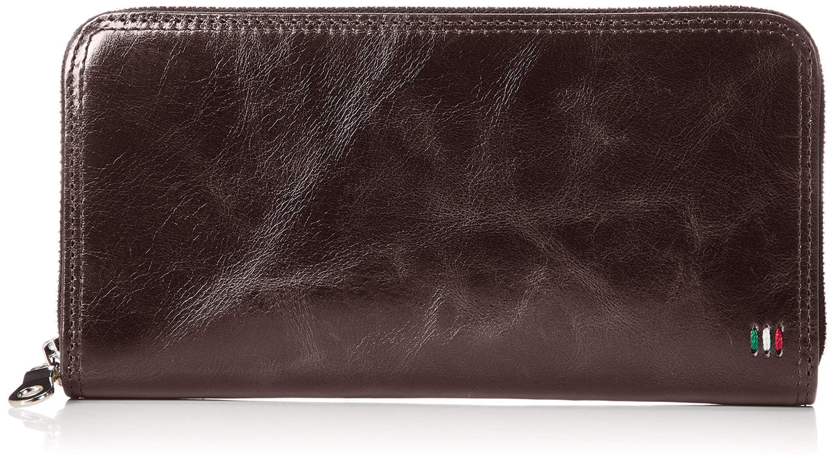 Ultima Tokyo No.34536 Men's Long Wallet, Cowhide Leather, Round Zipper, Antique Smooth, Brown